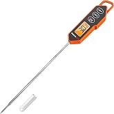 ThermoPro TP01H Digital Food Thermometer, Illuminated Display, 4-6 Sn Speed Reading, 13.5cm Long for Meat, Oven, Grill, Barbecue (BBQ)