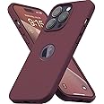 Elzzi Liquid Silicone Cover Compatible with iPhone 14 Pro Max Case (6.7 inch) 3 Layer Microfiber Lining Covers Phone Cases Full Body Protective Wireless Charging Shockproof Back Cover (Wine Red)