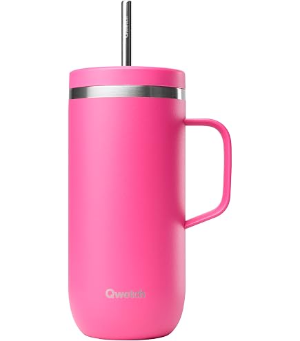 Gourde Isotherme Travel Cup QWETCH 900 Ml - Inox Recyclé, Garde Le Froid 48h, Avec Paille Et Anse, Design Léopard - 11
