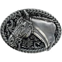 LKMY Herren Gürtelschnalle | Western-Style Mit Totenkopf & Katana | Ratsche, Kein Loch Notwendig