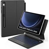m.tk moveteck Samsung Galaxy Tab S11 ile Uyumlu Keyboard Touchpad, RGB Işıklı Manyetik Klavyeli Kılıf, Siyah