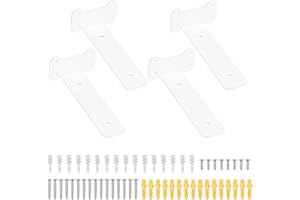 SIGULIKEJI 4 Pcs Soporte Estanteria Pared Blanco, 150mm Soporte Baldas Pared, Soportes para Estanterías Metalica, Soportes Flotantes para Estantes, Escuadras para Estanterias, Soporte para Baldas de Madera