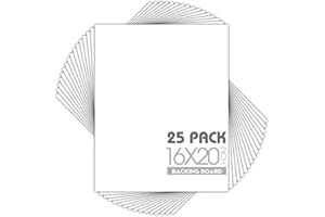 MBC MAT BOARD CENTER Matte Board Center, 25 Stück, 40,6 x 50,8 cm, weiße Rückwand, 4-lagiger dicker Karton für Bild/Foto/Rahmung, Rückenstütze