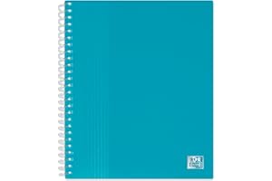 OXFORD Porte fiches bristol A5 School Life 80 vues / 40 pochettes Couverture Polypro Bleu turquoise