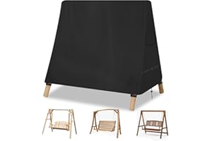 YMPPMKN Housse de BalançOire D'ExtéRieur en Forme de A Tissu Oxford 600D Robuste avec Boucles,ImperméAble,Résistant Aux UV Housse de Protection pour Balancelle Hollywoodienne (200 * 140cm,Schwarz)