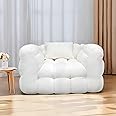 WENBO HOME Luxurious Lambswool Sofa set Cotton Candy Design Made of Premium Pine Wood, High-Density Sponge and Luxurious Lambswool for Home Livingroom，Bedroom，Office (Single Seater)