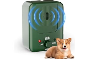 QEWEUUIE Anti Barking Device for Dogs, 3 Modes Dog Barking Deterrent Devices, 33FT Stop Barking Dog Device Indoor Outdoor Rechargeable Ultrasonic Bark Stopper Small Medium Large Dogs Anti Bark Device Garden