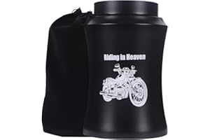 YOUDEAR MEMORIALS Bis zu 100 kg Urnen für Asche Erwachsene Männlich,Schwarz Moto Dekorative Urnen Erwachsene für Beerdigung,Beerdigungsurnen für menschliche Asche männlicher Papa (schwarzes Motorrad, 220 Kubikzoll)