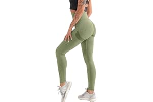 Getervb Sports Leggings Damen High Waist Scrunch Butt Leggings Push Up Seamless Booty Leggings Blickdichte Hose für Gym Yoga Fitness Workout Tights