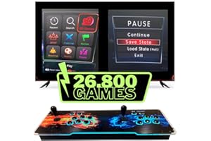 GENERIC Console Arcade Pandora Box con 26.800 Giochi Retro e 3D Originali, LED Colorate, Joystick Ovali e Sistema Audio, per 2 Giocatori, Full Size, Metallo e Acrilico, Alimentata da Cavo Elettrico