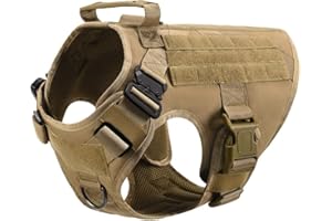 FEimaX Pettorina Cane Tattica Pettorina Militare Gilet per Cani Regolabile con Non-Pull Imbracatura Doppio Gancio in Metallo per Addestramento Passeggiate e Cani Lavoro
