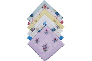 JukLoos Taschentücher für Damen,Bedruckte Damentaschentücher aus Baumwolle für Hochzeitsfeiern