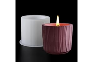 EPODA Moule à Bougeoir en Silicone Resine Epoxy, Moules de Coulée en Silicone pour Bougeoir Rond, Moules en Silicone pour Béton Plâtre DIY Bougies Vase pot de Fleurs