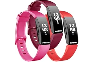 FunBand Compatible avec Fitbit Inspire & Fitbit Inspire HR Bracelet, Bande en Silicone Souple Sangle de Remplacement Reglables Sport Accessorie pour Montre Connectée Fitbit Inspire & Inspire HR