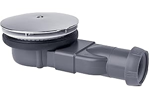 Wirquin 30719686 Bonde de douche extra-plate Slim pour receveurs extra-plats ø90 avec membrane et dôme en ABS, gris