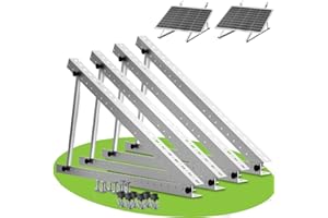 RHEIN BELEUCHTUNG 2 ensembles de support de panneau solaire, support de mini-centrale électrique de balcon 114 cm pour panneau solaire 100 W-600 W, support de mini-centrale électrique de balcon à angle réglable de 0-90