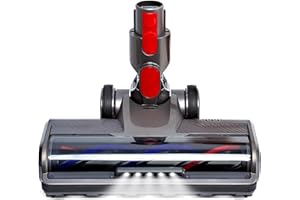 BAKTH Szczotka Kompatybilna z Odkurzaczem Dyson V7 V8 V10 V11 V15 z Wałkiem z Twardego Włosia, Odłączaną Głowicą Czyszczącą z Napędem Bezpośrednim i 5 Diodami LED do Twardych Podłóg i Dywanów