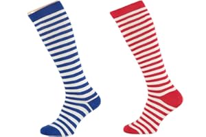 Lieblingsstrumpf24 by Koronowski 2 Paar Streifen Ringel Kniestrümpfe Geringelt Streifen uni Baumwolle Rot Weiss Blau Schwarz Rainbow bis Grösse 46