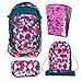 Produktbild Satch Match Pink Crush 4er Set Schulrucksack + Schlamperbox + Sportbeutel + Triple Flex lila - Wächst mit bis 180cm Körpergröße!