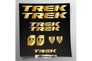 Sticker Kit Compatible with MTB Mountain Bike Frame and Helmet | Decals Sticker Decal Bike Logos | Stickersland® – TREK (Matt Metallic Gold)