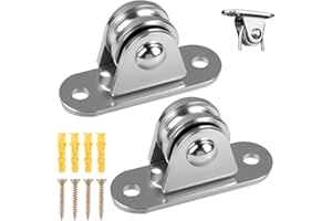COALWOP 2 Pack Pulley Wheel, Stainless Pulleys Block Silent Wheels Steel Used for Sports, Sunshade Accessories, Pulley Systems, Heavy Object Handling and Moving(4 Yellow Expansion Tube with Screws)