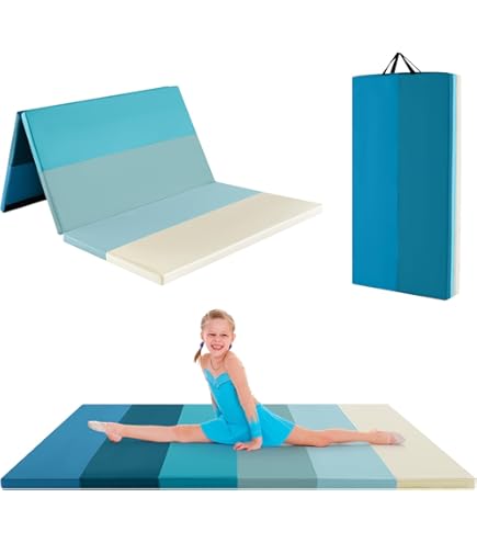 COSTWAY 300 x 120 cm, opvouwbare turnmat, zachte vloermat, dikte 5 cm, sportmat met klittenbandsluitingen en handgrepen, gymnastiekmat voor thuis, trainingsmat, yogamat (roze zwart