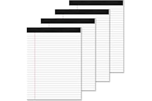 AIDUNMIS Note Pads 8.5 x 11 Wide Ruled Lined Writing Note Pad for Office 4 Pack White Legal Pads 8.5 x 11", 30 Sheets per White Notepad 28 Lines Lined Paper Pads for School Perforated Legal Notepads for Work