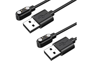 Ancable Magnetic Smartwatch Charger 2 Pack, 2 Pin Smartwatch Charger Cable Compatible with YAMAY SW023 Willful SW021 SW025 Letsfit ID206 ID205L ID205U ID205S ID216 Umidigi Uwatch 3S 3 2S 2