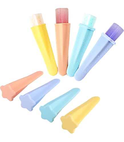 CUVZORA 8-teiliges Silikon Eisformen Set - BPA Frei Für Eiswürfel Und Popsicles