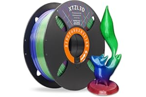 XINGTONGZHILIAN XTZL3D PLA+ 3D Printer Filament, Co-Extruded Tri-Color (Red Blue Green), 1.75 mm 3-Color Silk Filament for Fast Printing, Compatible with Most FDM Printers, 1000 g (2.2 lbs) Accuracy +/-0.02 mm