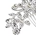 FOONEE Bridal Wedding Jewelry Crystal Rhinestone Bride Pearl Hair Comb Pin (Silver,Flowers)
