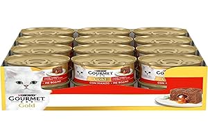 Purina Gourmet Gold Wilgotny kot miękkie serce z wołowiną - 24 puszki po 400 g każda
