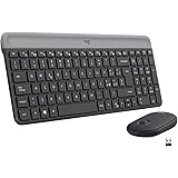 Logitech MK470 Kit Mouse e Tastiera Wireless per Windows, Ricevitore USB 2.4 GHz, ‎Sottile, Compatto, Silenzioso, Batteria Lu