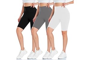 BLONGW 3Pcs Cycling Shorts Women High Waisted Buttery Soft Biker Shorts Tummy Control Black Summer Sports Running Gym Yoga Workout Athletic Shorts