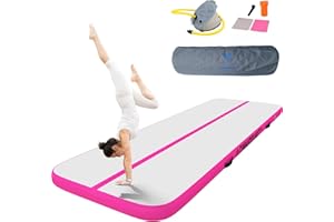 A&BBOARD Tapis de Tumbling, Tapis de gymnastique avec pompe à air, Tapis d'entraînement avec sac de transport, Tapis de gymnastique pour la maison, l'extérieur, le yoga