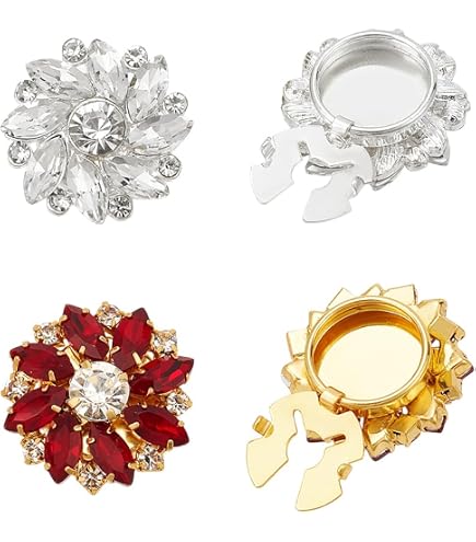 Copribottoni Donna Con Strass - 2 Pezzi, Clip Rimovibili, Per Personalizzare Camicie E Abiti | Accessorio Moda Brillante
