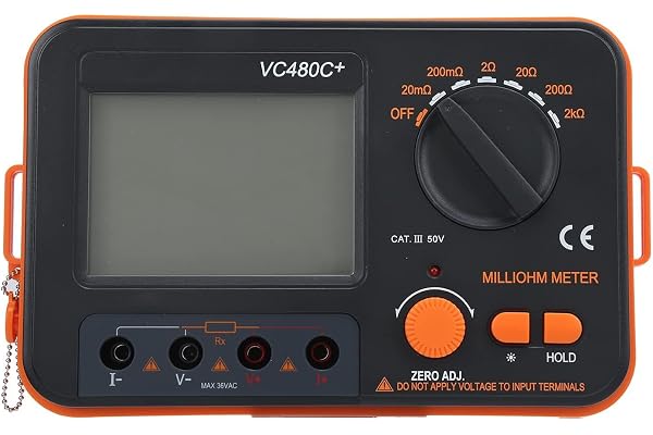 VC480C Megohmmeter Digital Milliohmmeter 0.01mΩ ‑ 2kΩ 6 Gear Gear Milliohmmeter 4-Wire Measurement DC Low Tester
