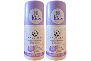 Palmzen Children's Roll on Sensitive Anti-Perspirant Deodorant - Vegan Friendly Aluminium and Alcohol Free Dermatogically tested (Berry Blast)