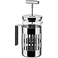 Alessi 9094/3 - Caffettiere di Design a Presso-Filtro o Infusiera in Acciaio Inossidabile 18/10 Lucido, Vetro Pirofilo, 3 Taz