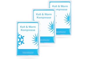 IEA Medical Compresas frías y calientes | Juego de 3 | L | 17x25 cm | Compresas frías para contusiones, picaduras de insectos y otras lesiones | Compresas frías de gel reutilizables
