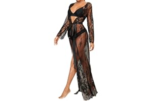 Générique Sexig förförisk svart långärmad spetskjol lång sexig jumpsuit för kvinnor