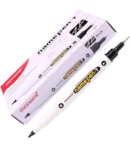 Monami Plus Penna A Feltro 3000 – 12 Pennarelli Neri A Punta Fine, Inchiostro A Base Acqua, Made In Korea (Confezione Da 12)