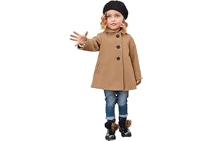 CENOZO Cappotti Bambine,Cappotto Invernale per Bambine con Tasche,Revers a Sacco,Bottoniera a Fila Singola,Maniche Lunghe,Giubbotto di Transizione per Bambine dai 2 agli 8 Anni