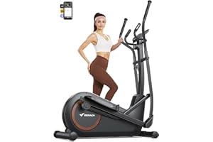 ‎MERACH MERACH Crosstrainer für Zuhause mit 42 cm Schrittlänge, Ultraleise Ellipsentrainer mit Magnetwiderstand, 16 Widerstandsstufen, für Effektives Ausdauertraining, Eigener App, Belastbar Bis 150 kg