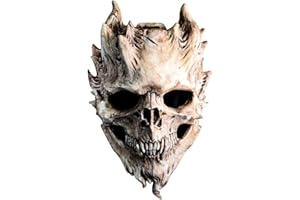 Tixiyu Halloween Creepy Skeleton Face Cover, Full Head Skull Mask per Adulti, Latex Horror Face Cover Cosplay puntelli Scheletro Headgear per Halloween Costume Party Carnevale