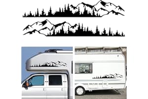 Mioloe universelles en vinyle arbres montagne forêt graphique autocollants carrosserie fenêtre pare-chocs pour RV, caravane, voiture, camion