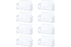 IETWATE 8PCS Business Card Holders Display, Plastic Business Card Holder for Displaying Business Cards Personalised, Transparent Business Card Box 95x23x48mm, for Office Hotel Exhibition Countertop
