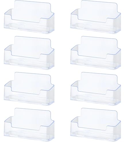 Lot De 10 Présentoirs à Cartes De Visite Transparent – Porte-Cartes Acrylique Simple Couche, Grande Capacité Bureau Et Comptoir