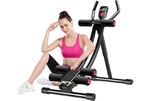 JOBUR abdominal bench Ab abdominal Machine Women's Home Abdominal Exerciser 308lbs Abdominal Compressor Collapsible Abdominal Core Trainer 4-Speed Adjustable Strength Training Machine with LCD Display