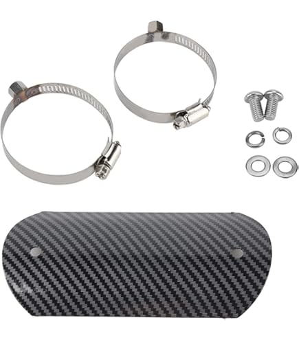 Keenso Universele motoruitlaat, 50 mm-70 mm, uitlaatpijp, hitteschild, uitlaat, geluidsdemper, hittebescherming, afdekking voor motorfiets, chopper, cruiser, zilver, default